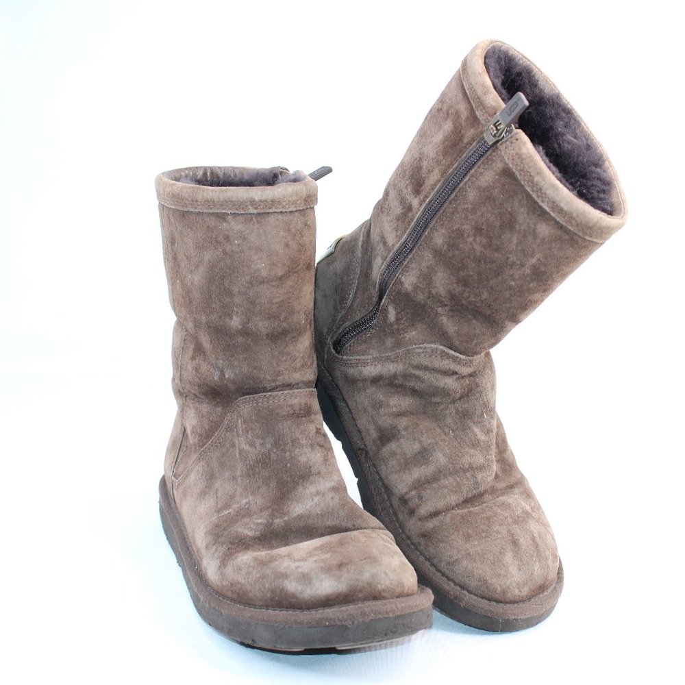UGG Australia  Side Zip Med Brown Half Calf Boots #136 - Picture 2 of 10